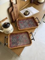 طقم صواني تقديم 2 في 1 (صينية صغيرة + صينية كبيرة)