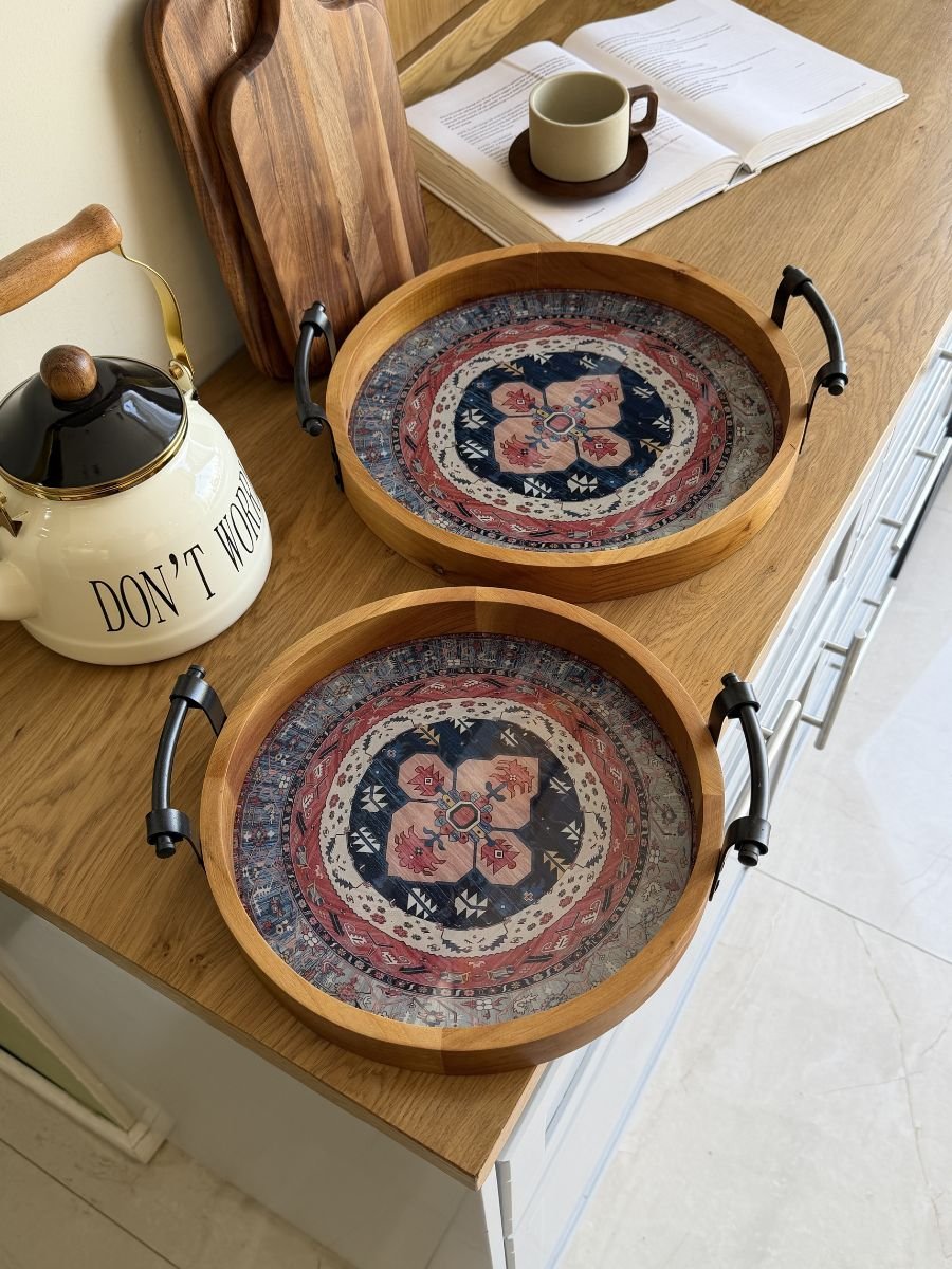 147 اسم المنتج: طقم صواني تقديم دائرية 2 في 1 - الصورة 1