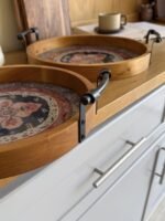 ⁦اسم المنتج: طقم صواني تقديم دائرية 2 في 1⁩ - الصورة ⁦2⁩