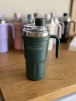 Insulated Travel Mug with Handle & Straw – 600 ml