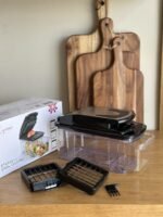 قطّاعة/مفرمة خضار ستانلس ستيل مع علبة تجميع (1.5 لتر)