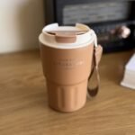 Insulated Travel Mug with Lid & Carry Strap – 360 ml
