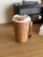 Insulated Travel Mug with Lid & Carry Strap – 360 ml