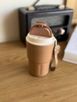 Insulated Travel Mug with Lid & Carry Strap – 360 ml - Image 3
