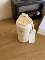 Insulated Travel Mug with Lid & Carry Strap – 360 ml - Image 3